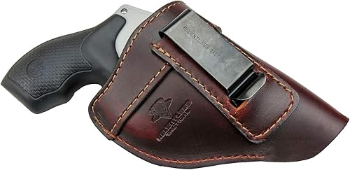 Cartuchera de piel para Defender IWB, se adapta a la mayoría de los revólveres de marco J incluyendo Ruger LCR, S&W 442642, Taurus, Charter & y la