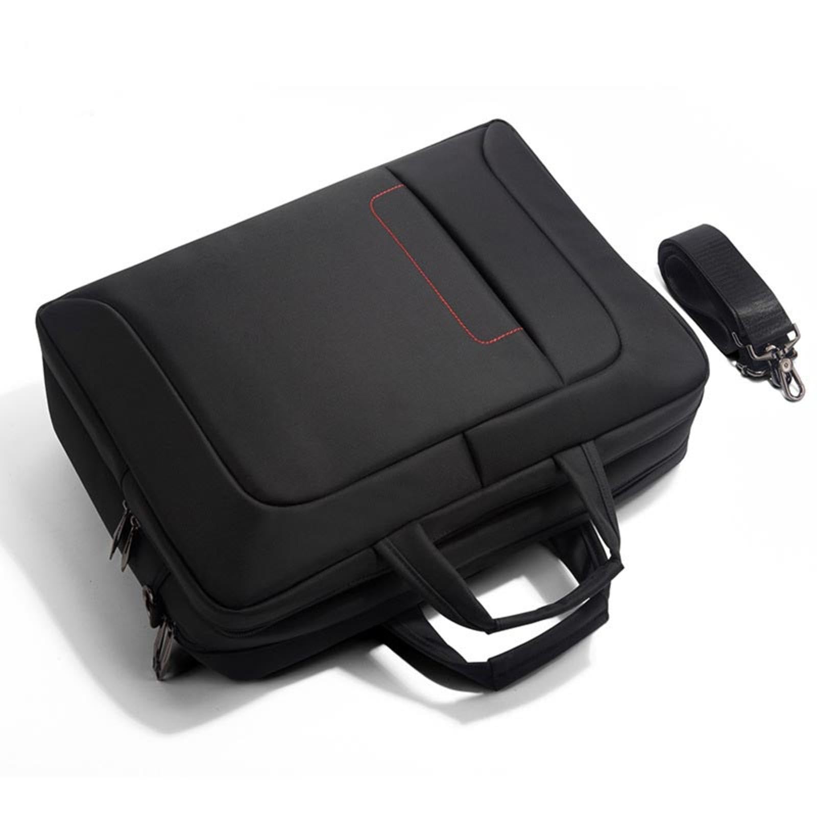 Personalisierte Herrenhandtasche mit Logo Namenstext Bedruckt, 15,6 Zoll Business-Aktentasche, wasserdichte Laptoptasche Aus Nylon für Damen Herren Black,40 * 29 * 11.5cm
