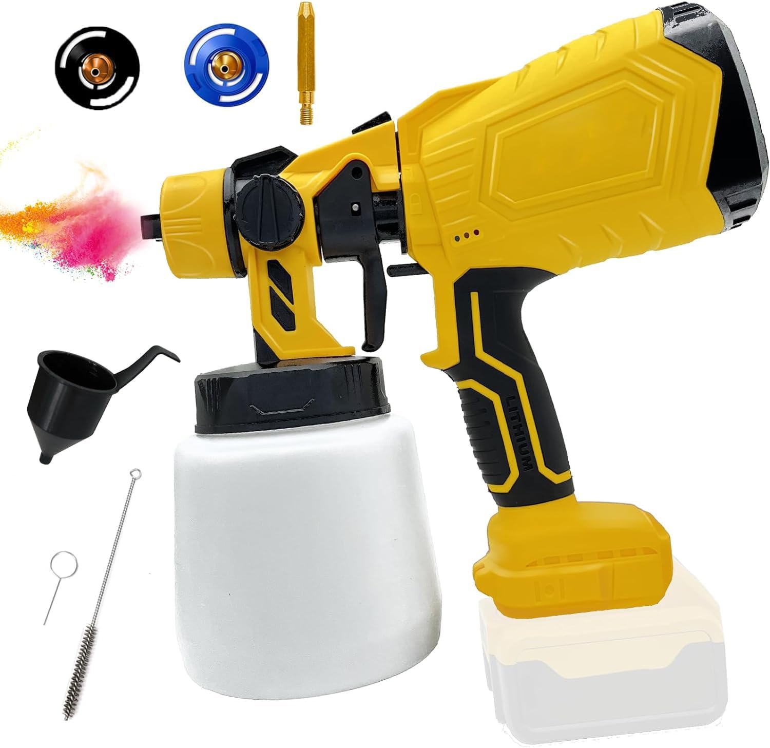 Cordless Paint Sprayer Compatible with DEWALT 20V Max Battery, HVLP