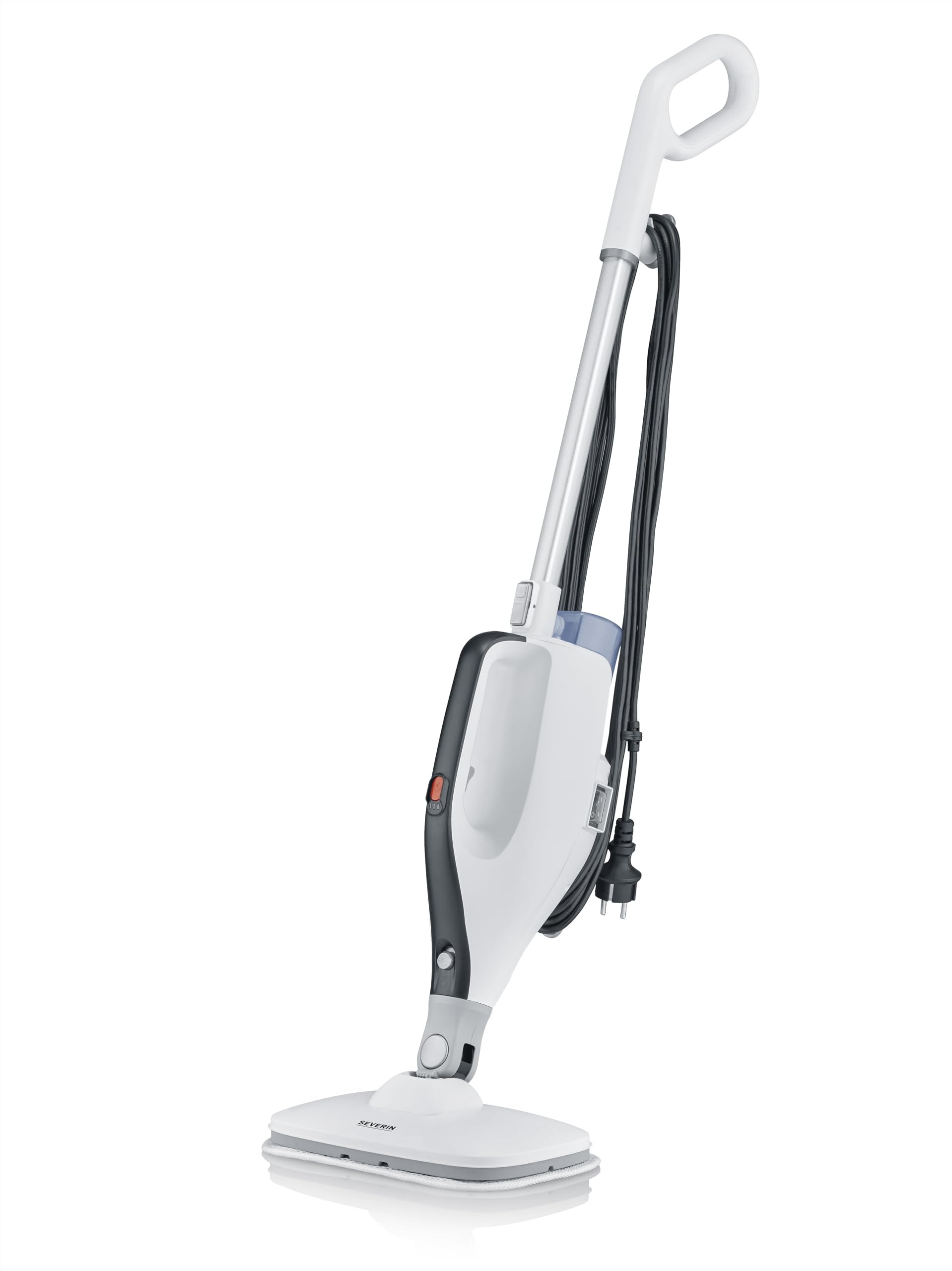 SEVERIN Nettoyeur vapeur 2 en 1, Balai vapeur avec accessoires, Nettoyeur à vapeur multi-usages, Balai à vapeur sols durs et moquettes, Vapeur instantanée : 15 secondes de préchauffage, SC 7145