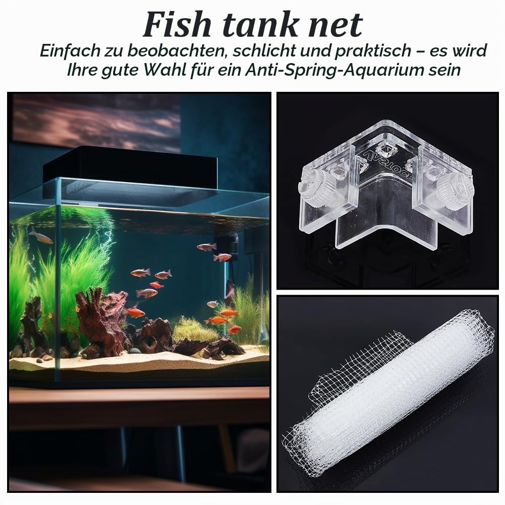 OLYCRAFT 1 x 0.93 m Schutznetz Für Aquariumdeckel Mit Schraubverschluss Kunststoff Maschennetz Für Fische Aquarium Siebdeckel Fischtank Maschennetz Siebabdeckung Aquarium Maschendeckel