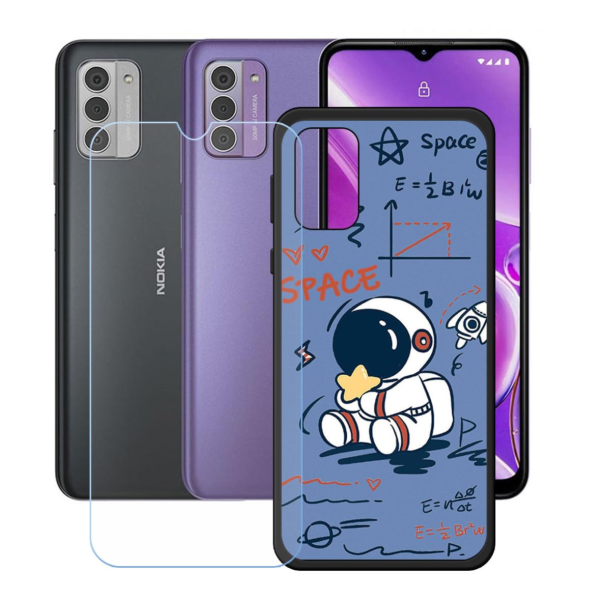 LCEHTOGYE Cover per Nokia G42,Nero Custodie Morbido Silicone Case Ultra Sottile TPU Flessibile Protettiva Custodia per Nokia G42 (6,56) - KE68