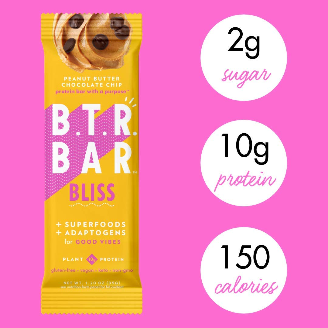 B.T.R. Bar Superfood Keto Protein Bars, Plant Based Vegan Protein, Low