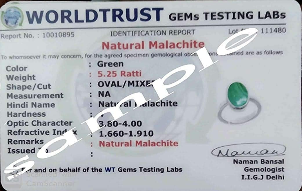 7.25 Ratti 6.43カラット A+ 品質 マラカイト宝石リング 男女兼用 ルースジェムストーン マラカイト, ルースジェム