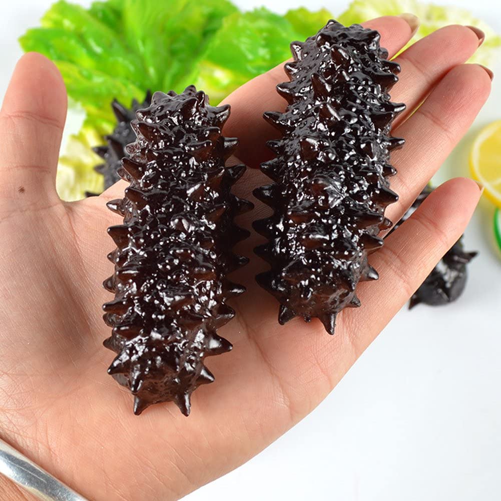 Danlai 2Pcs Marine Animal Model Artificial Cucumber Ocean Animal Sea Cucumber Model Funny Food Photography Props