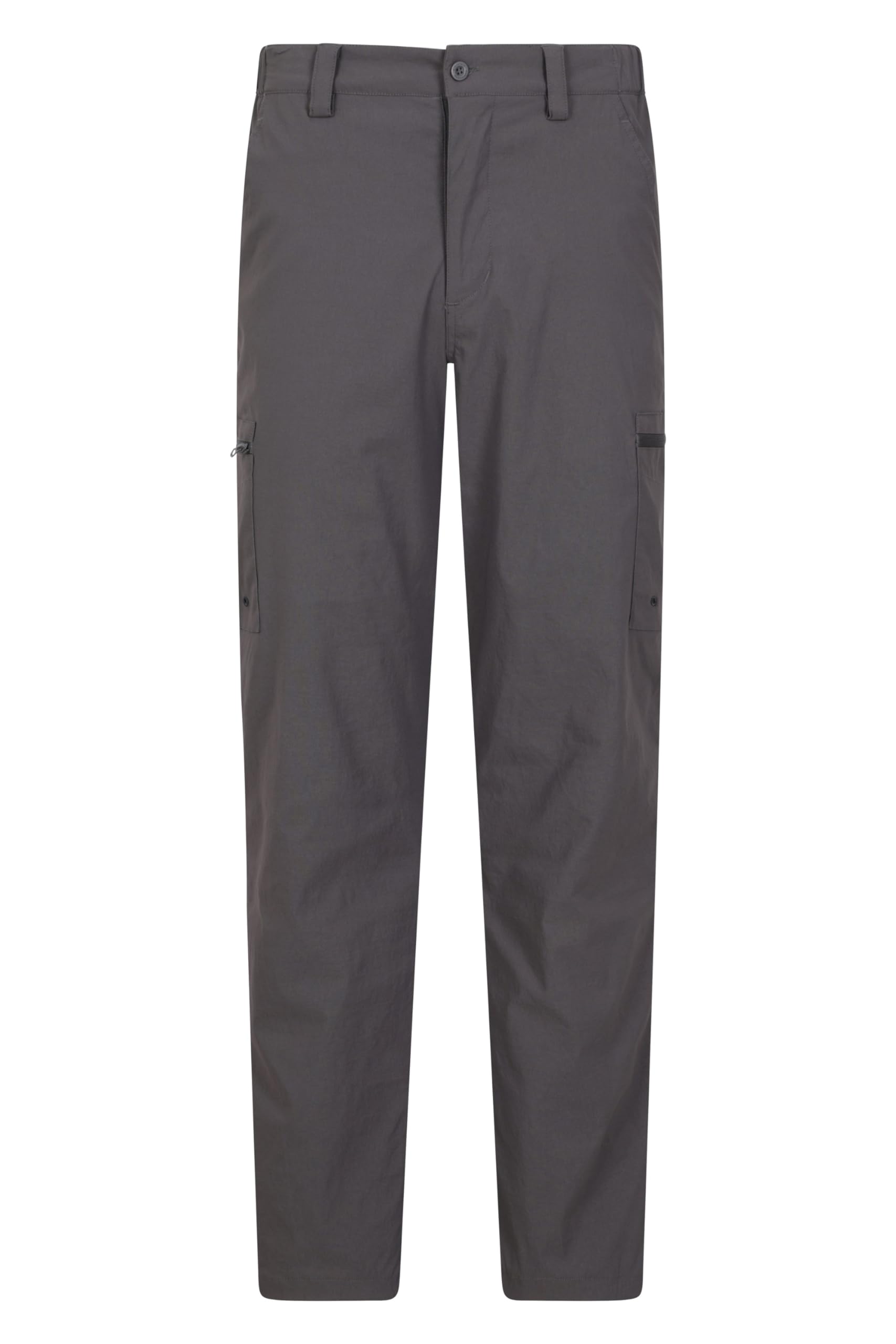 Mountain Warehouse Trek Stretch Short Trousers - Lightweight, Durable, 4 Way Stretch, Soft Lining, Easy to Pack, Multiple Pockets - Ideal for Walking & Travelling Dark Grey (Short Length) W28