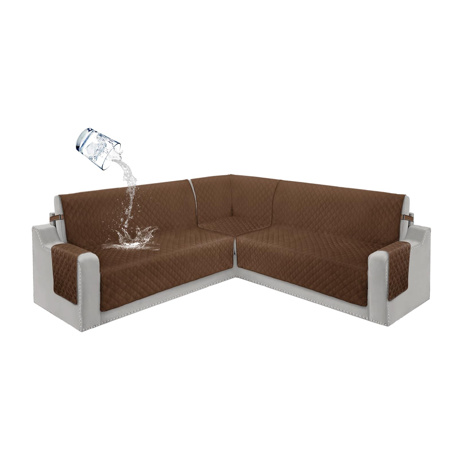 HDCAXKJ 100% Dual Waterproof Corner Sectional Couch Covers