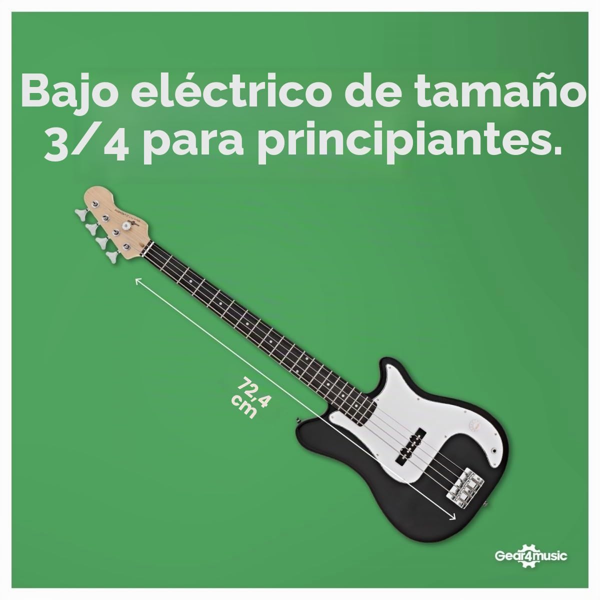 VISIONSTRING Guitarra Bajo Eléctrico 3/4 Mano Izquierda y Kit de Amplificador para Adultos y Principiantes