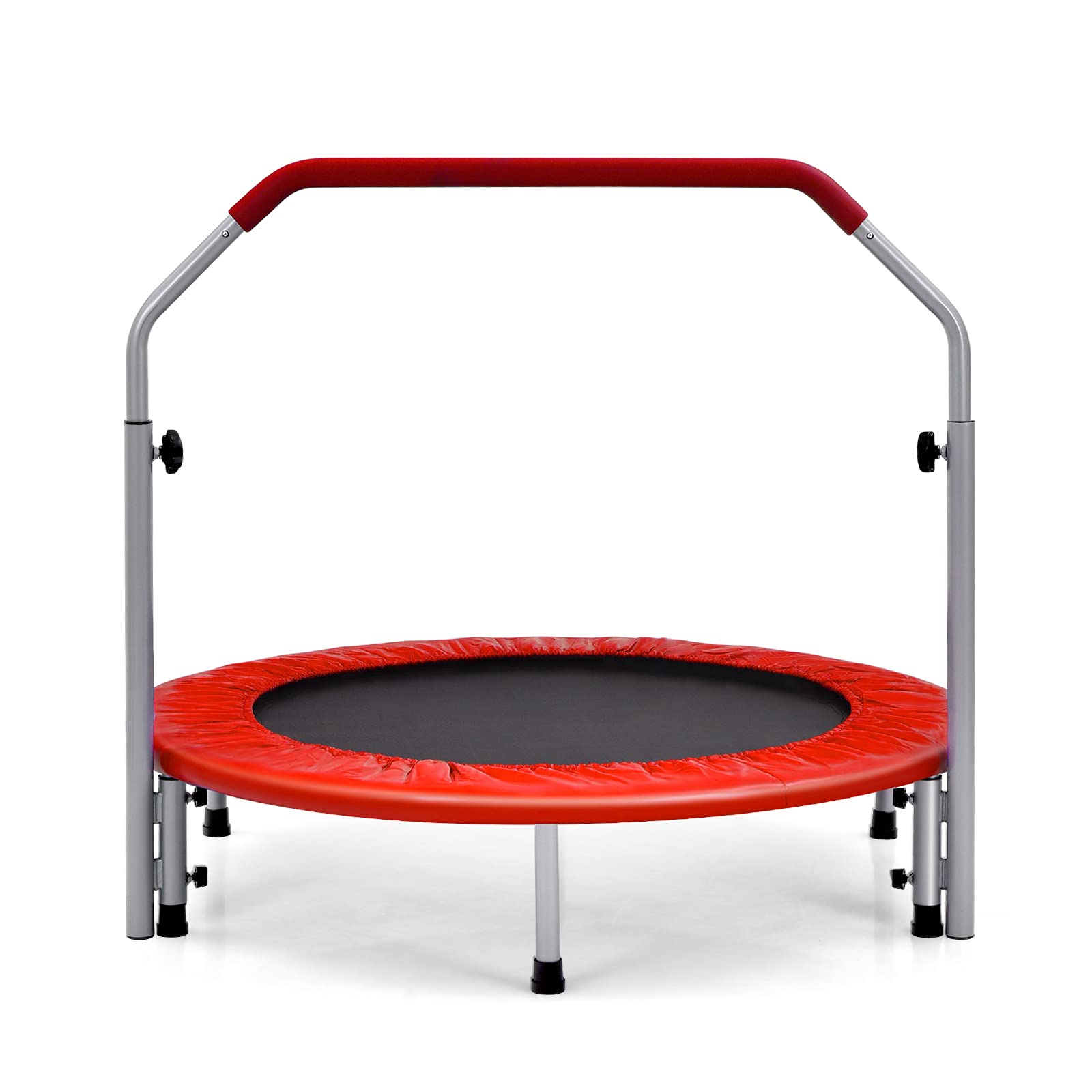 LIFEZEAL Trampolín Plegable, Mini reboteador con barandilla Ajustable, Mini trampolín de Fitness Interior para Adultos, niños, Ø 101 cm, Carga máx. 150 kg