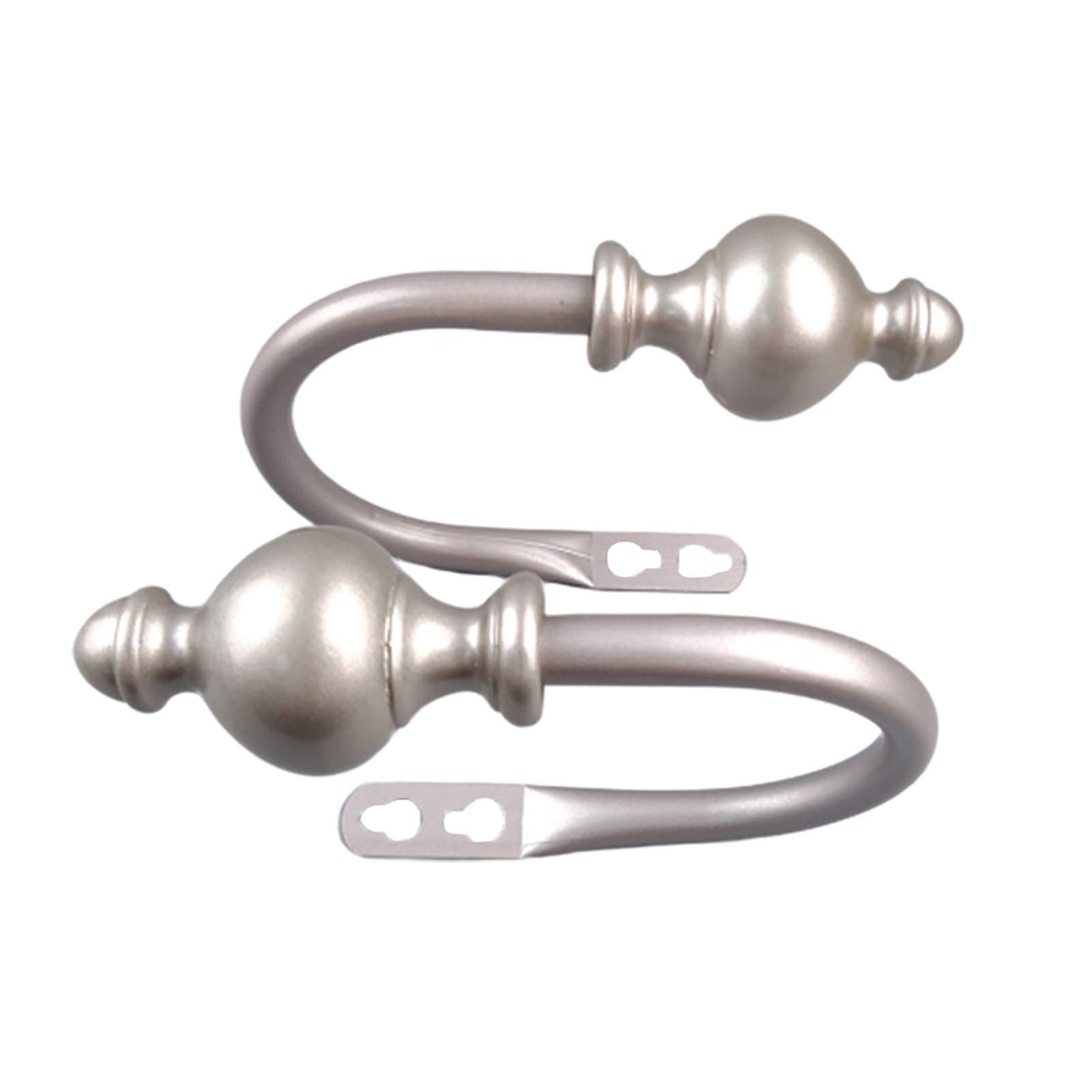 Curtain Tieback Hooks U-shaped Hook Rope Buckle Modern Minimalist Iron Paint Curtain Rope Hook Strap (Color : Silver1, Size : 11mm)