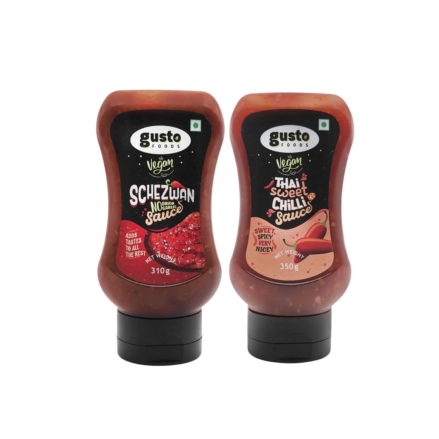 Gusto Foods Schezwan Sauce (310g) And Thai Sweet Chili Sauce (350g) Combo (1 Each) | Ready to Cook Sweet Chilli Garlic Dip Sauce with No Garlic No Onion Schezwan Sauce (B09S9PS1FY) Amazon Price History, Amazon Price Tracker