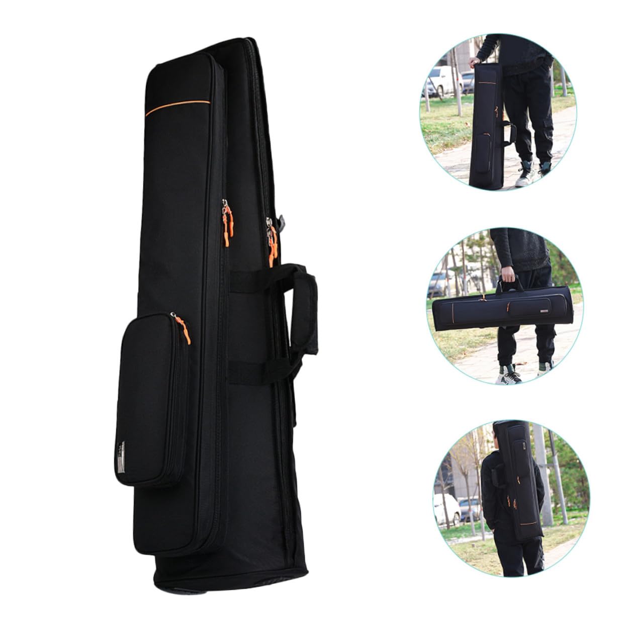 Custodia Semirigida per Trombone in Oxford Cloth Nero Grande Capacità | Design Creativo, Velluto Interno, Alta Resistenza All'usura, Pratica da Trasportare
