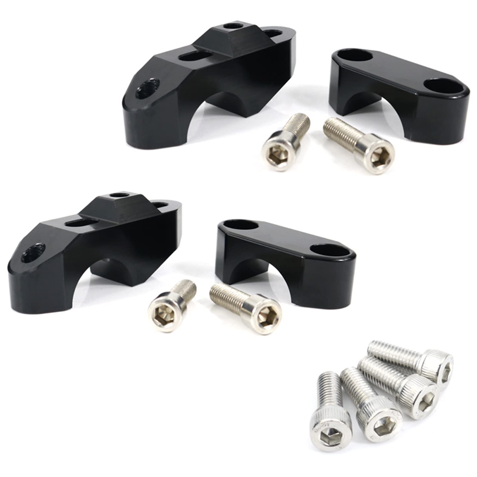 28mm 1/8 Inch Motorcycle Handlebar Risers Bar Risers Clamp Handlebar Heightening Block Fit For Husaberg FC450 FC550 FE250 FE350 FE390 FE450 FE450E FE501 FE550E FE570 FE650E (Color : Black)
