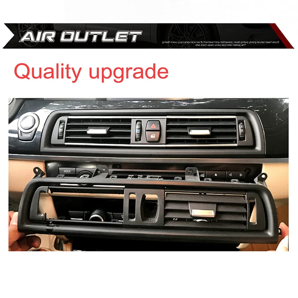 Griglia dell'aria anteriore di ricambio per B-MW serie 5, per prese d'aria centralizzate e ventilazione CA 520 523 525 528 530 535 550 F10 F11 F18 2010-2016 (Nero - con Cromo)