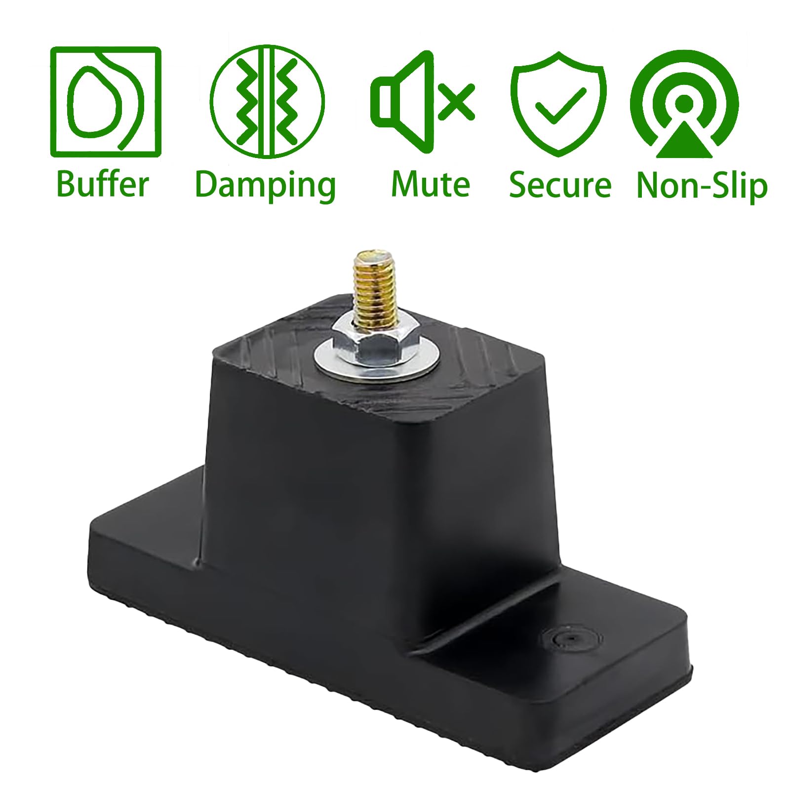 [4 Pack] Heavy-Duty Anti-Vibration Pads Rubber Isolator Mounting Brackets Kit with 8 Expansion Screws + 4 Shock Absorbing Pads – Designed for Mini Split AC/Central Air Conditioner/Air Compressor Feet — Amazon image 2