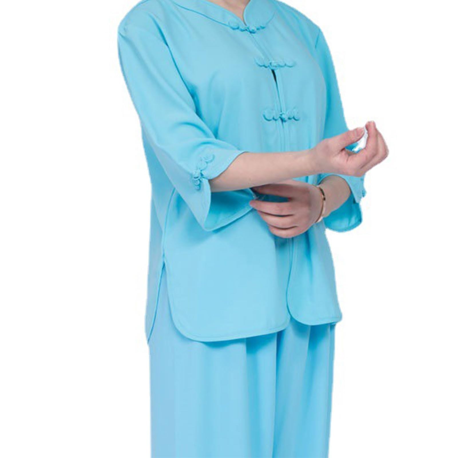 Abbigliamento Cinese Camicia Kung Fu Costume Tradizionale Camicia A Maniche Lunghe Kung Fu (Color : Blue, Size : XL)