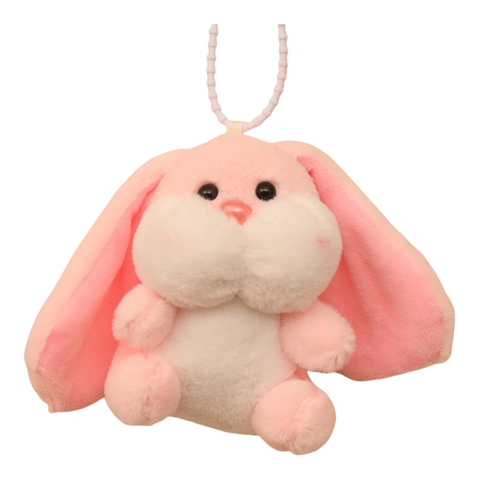 yanwuwa Fashionable Rabbits Shaped Keyring Long Eared Plush Bunnys Bag Pendant Keychain Handbag Accessory for Animal Lovers