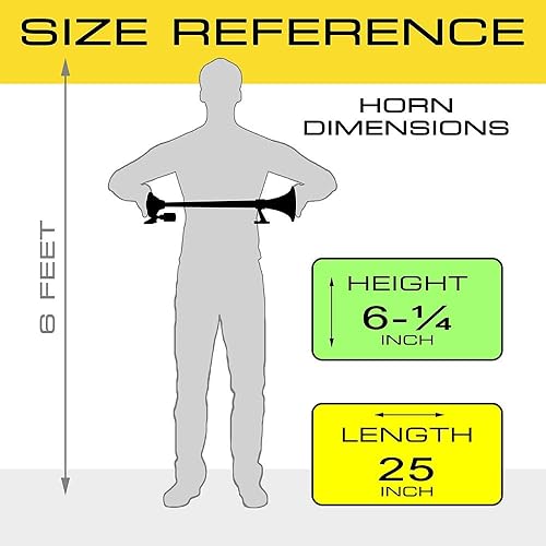 Miniatura 5 de Vixen Horns Bocina de tren para camióncoche. Bocina de aire negra para trompeta única. Db súper fuerte. Se adapta a vehículos de 12 V como