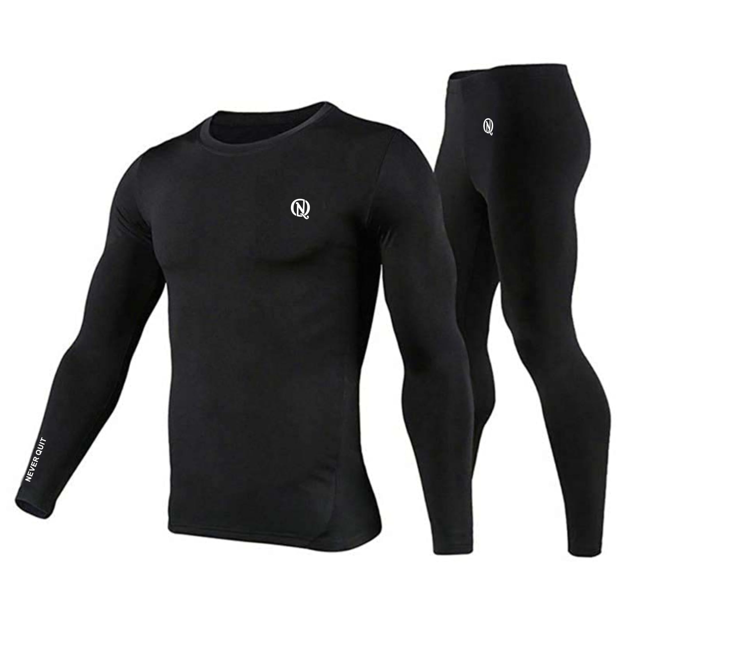 never quit Polyester Spandex Men's Sports Running Set Compression Shirt + Pants Skin-Tight Long Sleeves Quick Dry Fitness Tracksuit Gym Yoga Suits-picture-46