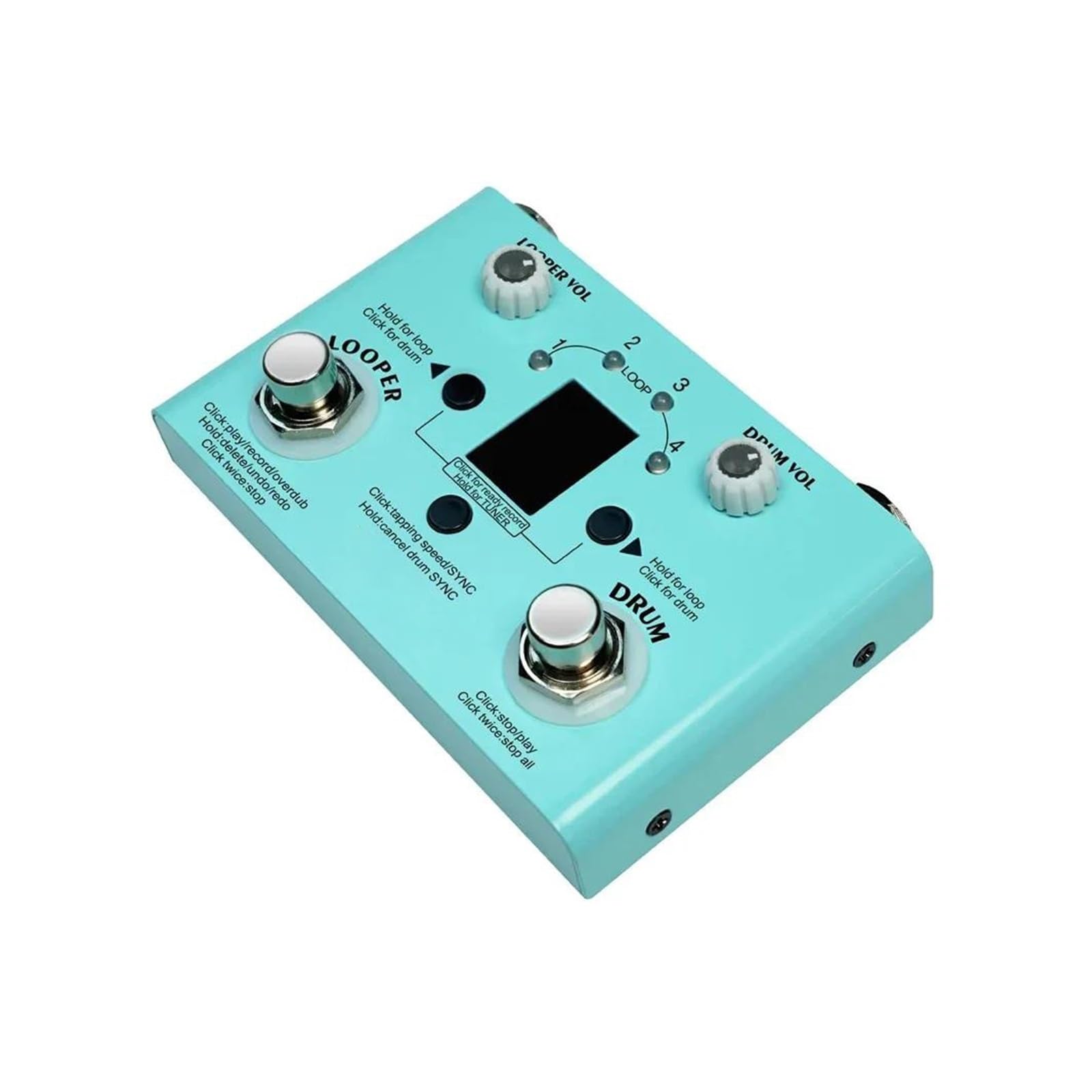 Drum Machine E Pedale Loop Integrati 30 Kit 11 Minuti Di Registrazione Effetti Per Chitarra(Blue)