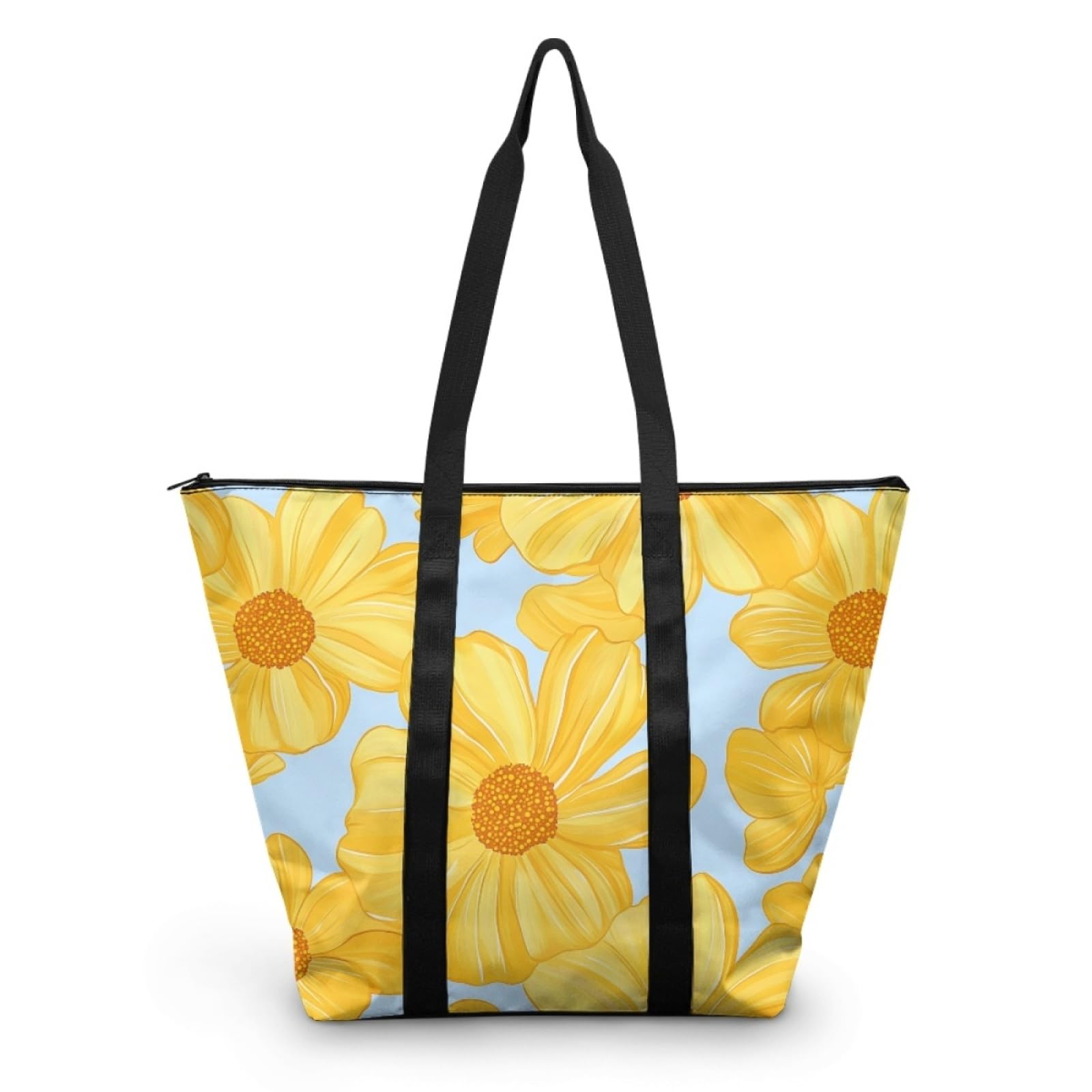 Tote Bag Tela Bolsa Tela Poliéster Bolsa Compra Plegable Bolso de Mano de Mujer Reutilizable Totebag Playa Cremallera Duradero Bolso Viaje