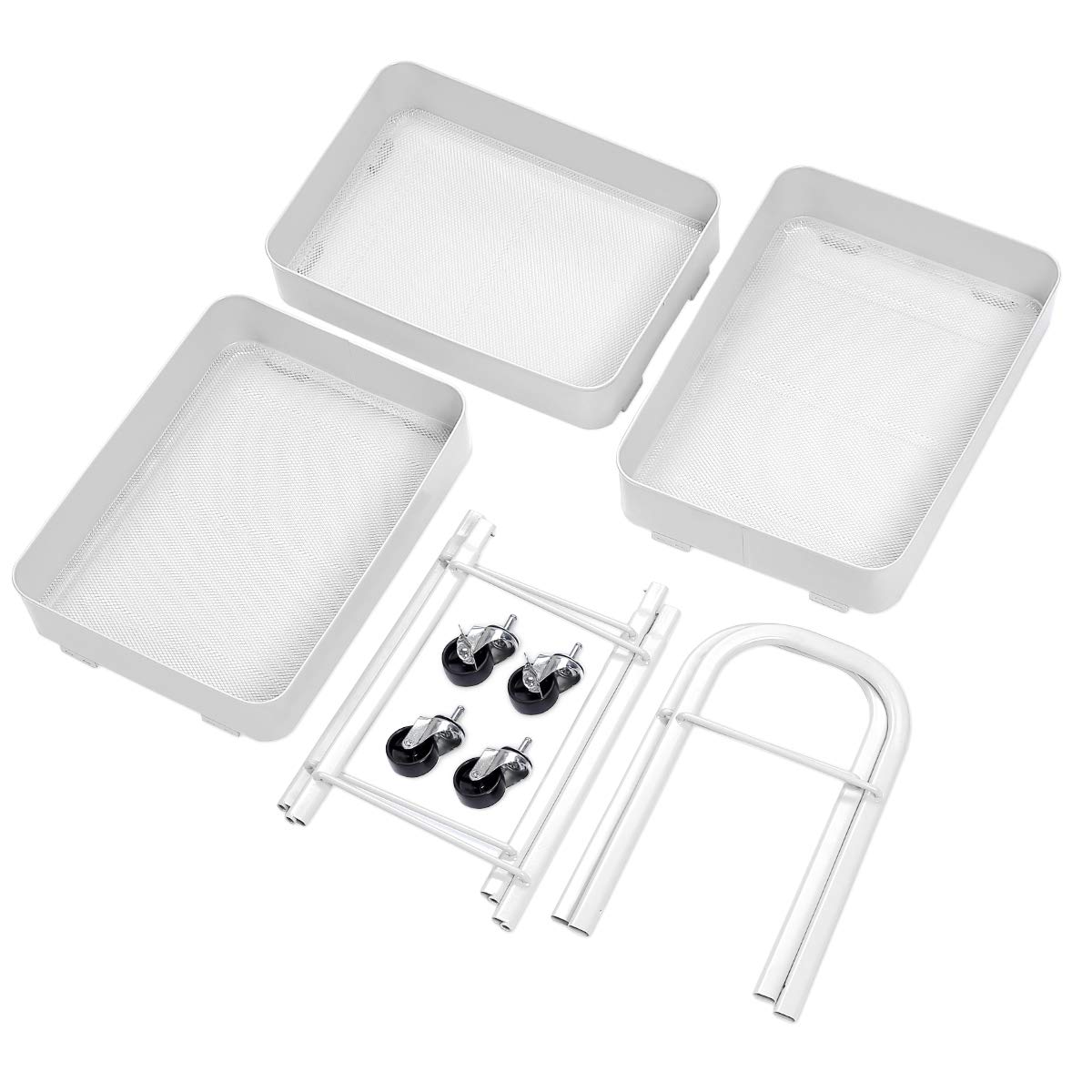 YEAKOO 3Tier Kitchen Storage Trolleys, Utility Rolling Cart Storage