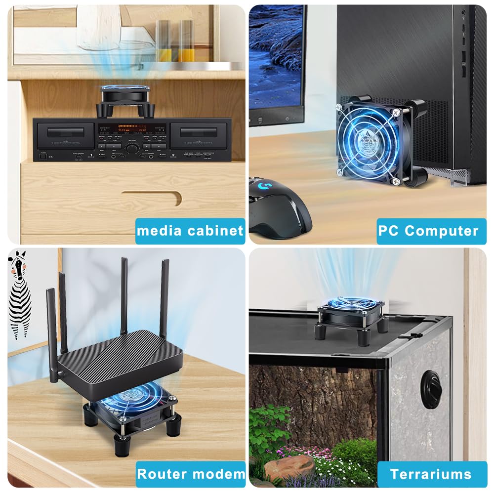 GDSTIME Ventilateur PC 230 V 80 mm 230 V 80 x 80 mm Ventilateur de boîtier 80 mm 220 V Double roulement à billes 4 V-12 V Vitesse réglable 4500 tr/min pour ordinateur, ordinateur portable, armoire av