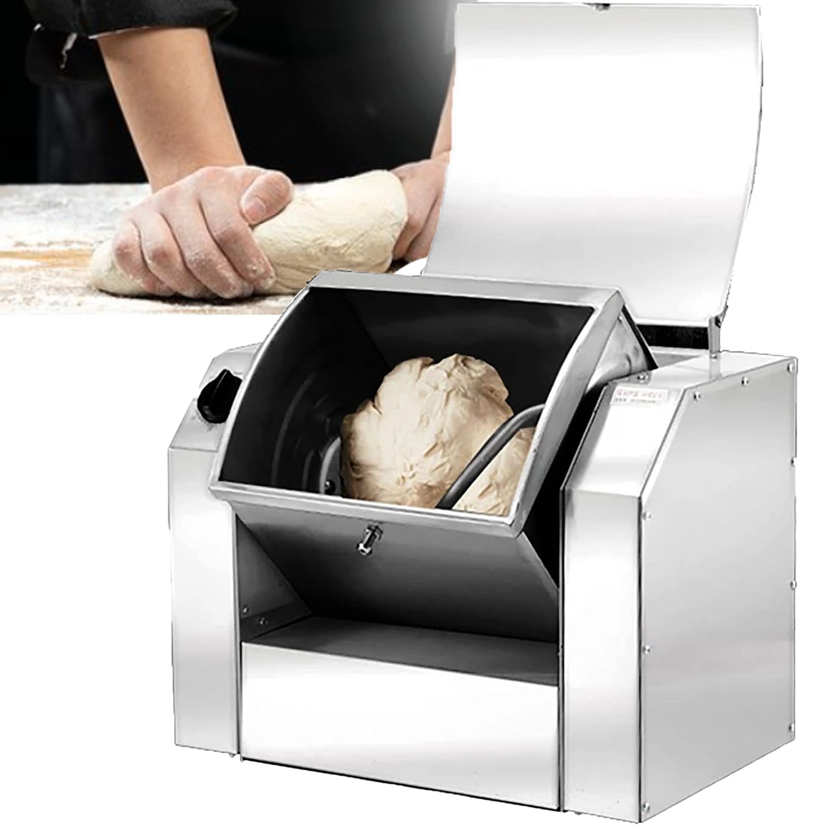 GLJTUO mixers for baking Dough Mixer Professional Stand Mixer Commercial,3 Kg Kneading Flour Mixer,Electric Kitchen Food Mixer,1500w Stainless Steel Machine With Timing Function,3kg