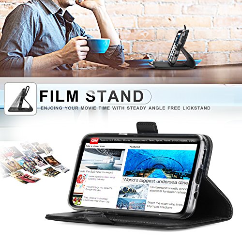 FYY [couro legítimo] Capa carteira para Samsung Galaxy S8+ Plus 2017, capa carteira flip flip feita