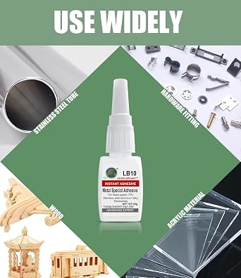 Super Glue for Metal, Instantly Strong Adhesive for Stainless Steel, DIY Craft, Aluminum Alloy, Iron, Metal Parts or Tools, Automotive Repair, Sculptures - Clear, Waterproof, Heat-Resistant