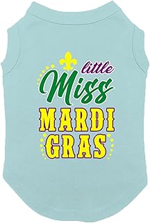 Little Miss Mardi Gras - Fleur De Lis Dog Shirt (Chill, Large)