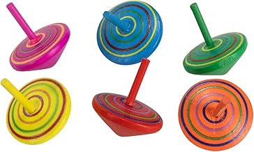 Kreisel Spirale aus Holz Kinder Holzkreisel 6er Set H 4 cm, D 3,5 cm - 6473