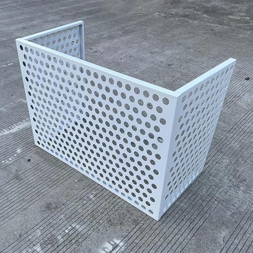 Cubierta para aire acondicionado exterior de aluminio enrejado gris 2