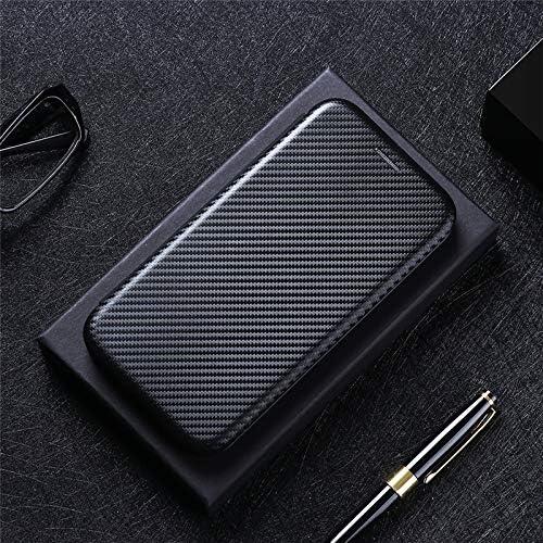 Miniatura 9 de Funda con tapa de fibra de carbono compatible con Honor X7 con tapa de fibra de carbono PU + TPU híbrida, a prueba de golpes, con correa para Honor