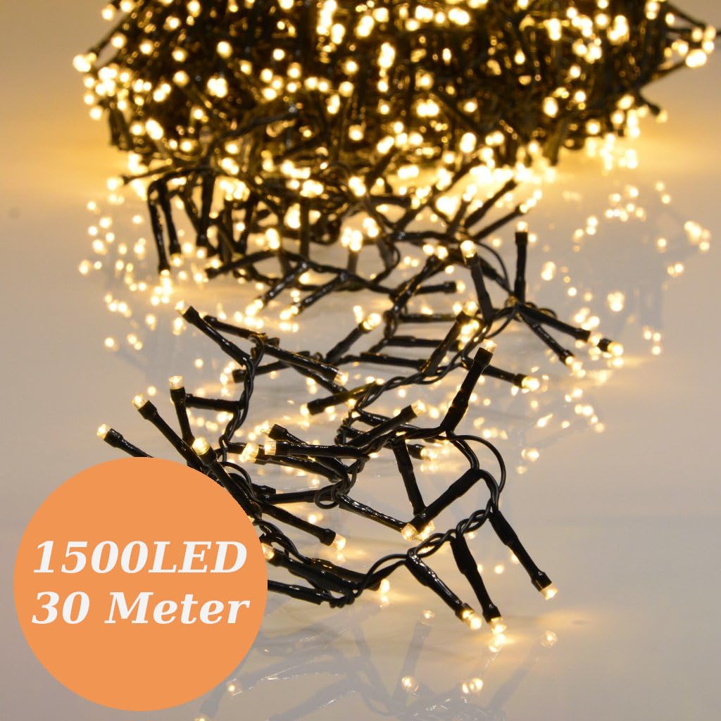 LED Lichterkette warmweiß 30m für den Innen- und Außenbereich (1500LED - 30Meter)