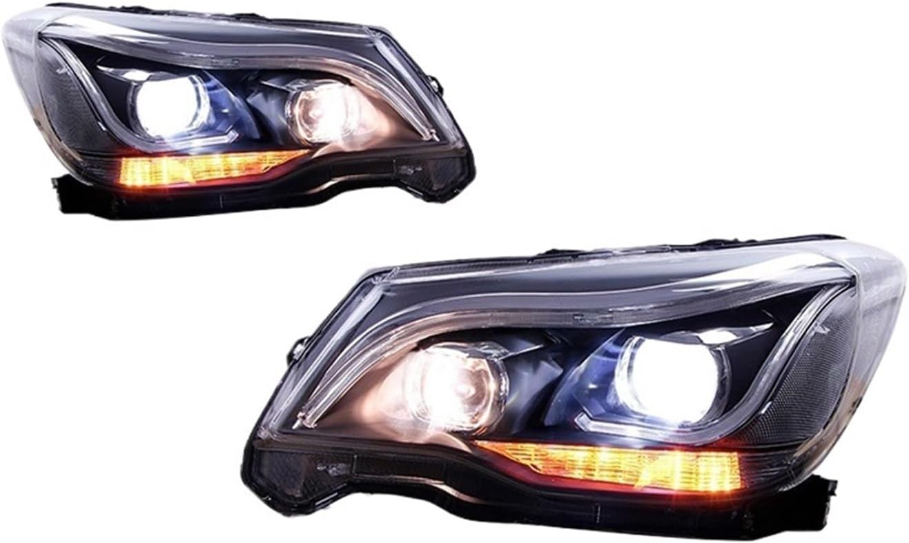 Car Headlights Assembly Compatible With SUBARU Forester 2013-2017 LED Upgrade High Configure Projector Lens Accessories Kit(Without bulb)