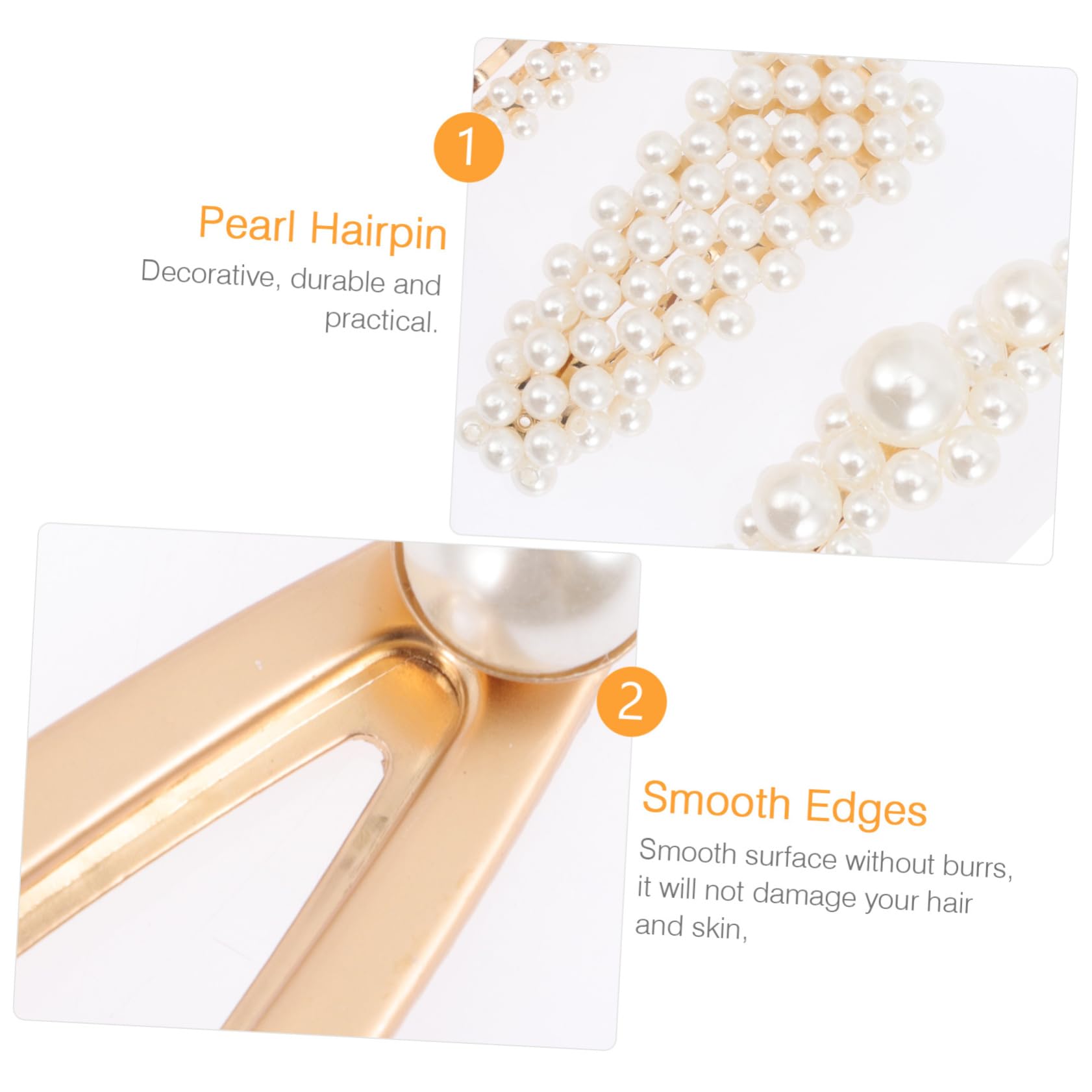 minkissy 30pcs Perle Haarspange Set Diademe für Mädchen Perle Haarschmuck Acryl Haarspange Perle Haarspange Haarschmuck für Mädchen Damen Anzüge Miss Hochzeit Legierung Weiß Klaue Clip