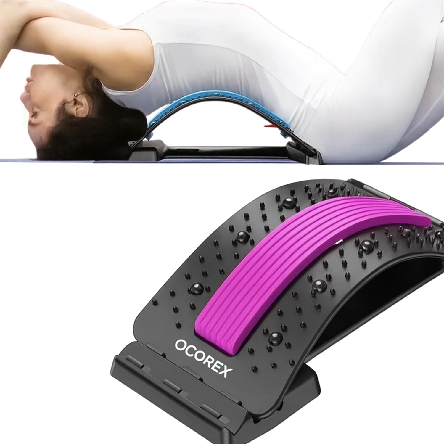 Appareil d’étirement du Dos 3 Niveaux – Correcteur de Posture, Support Lombaire pour Relaxation Musculaire, Yoga, Fitness et soulagement du Stress