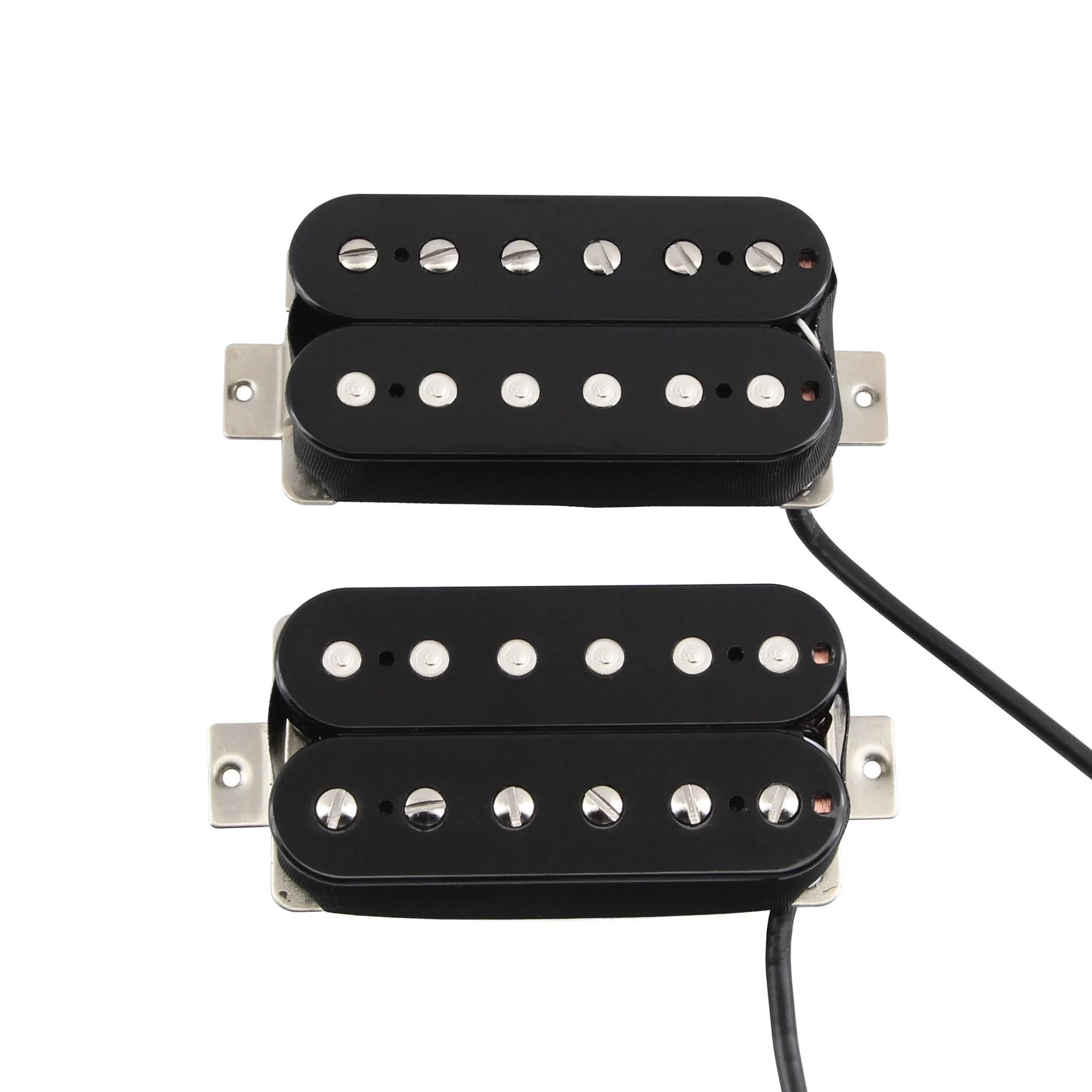 Pastilla De Guitarra Eléctrica Profesional 2 Pastillas De Guitarra Humbucker Alnico 2 | Juego de pastillas para puente de mástil, piezas de guitarra eléctrica negras
