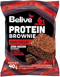Brownie Proteico Double Chocolate Sem Açúcar Sem Glúten Sem Leite Belive 40g