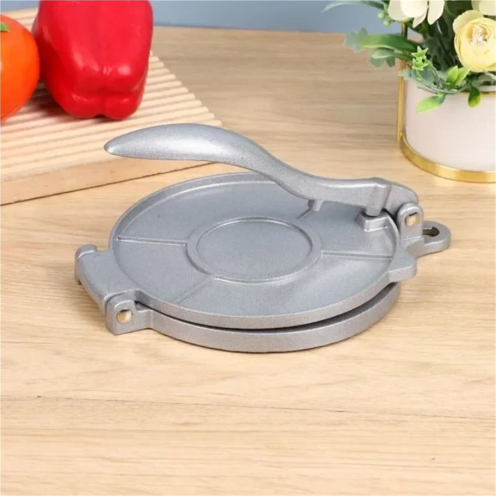 Presse à Tortilla 16/20cm, en alliage d'aluminium, outil manuel de pressage de la pâte for Pizza, tarte, Tortillas, accessoires de cuisine(Black 16CM)