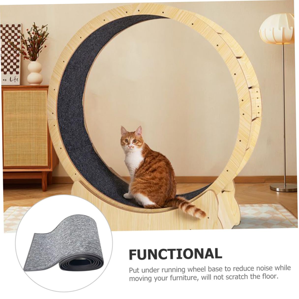 Tappetino in Peluche Spesso per Gatti, Accessorio per Ruota da Corsa, la Crescita Sana degli Animali Domestici, Adatto per Base della Ruota