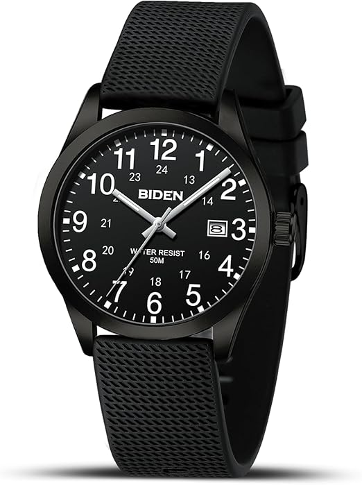 LN LENQIN Mens Watches Analog Quartz Sports Unisex 30M Waterproof Nurse Watch for Men Women Medical Professionals Military Time with Second Hand Glowing Easy to Read Dial