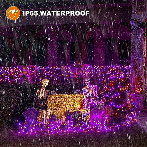 Chuya Halloween Lights Outdoor Indoor,Orange Purple Lights 300 LED 105FT - image 5