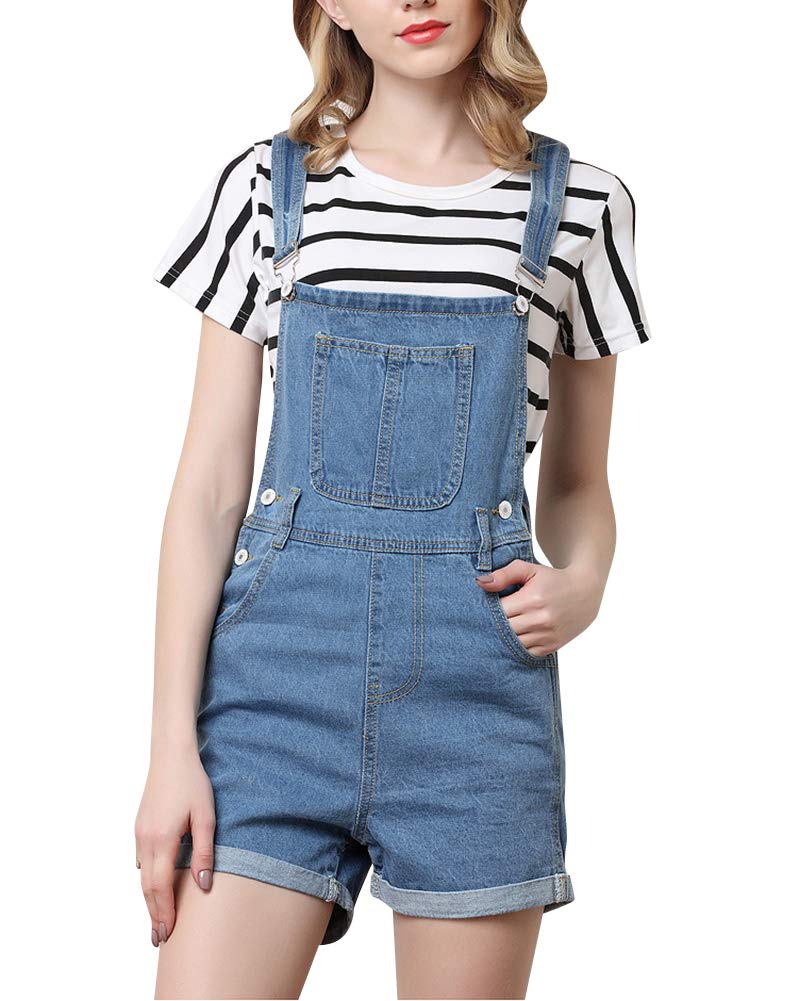 PengGengA Mujer Peto Cortos Pantalones Mono De Jeans Vintage