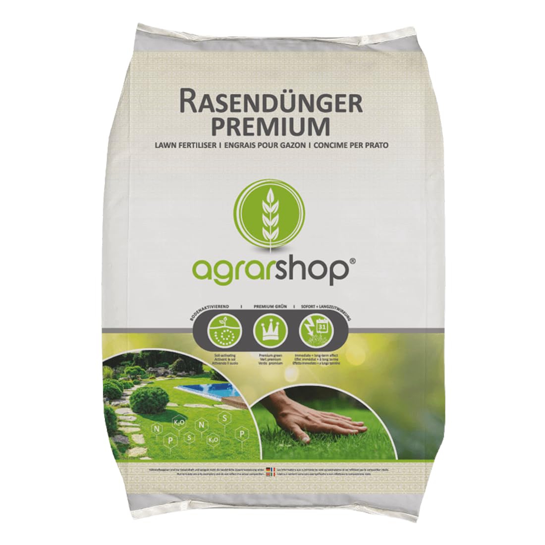 Fertilizzante per Prato Premium 25 kg Effetto a lungo Termine Concime Prato 3 Mesi Universale