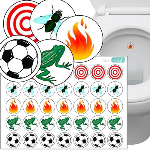 Toilet Thingies - Variety Pack of 35 Toilet Training Stickers Transparent Plastic Label Material. Free UK Delivery.