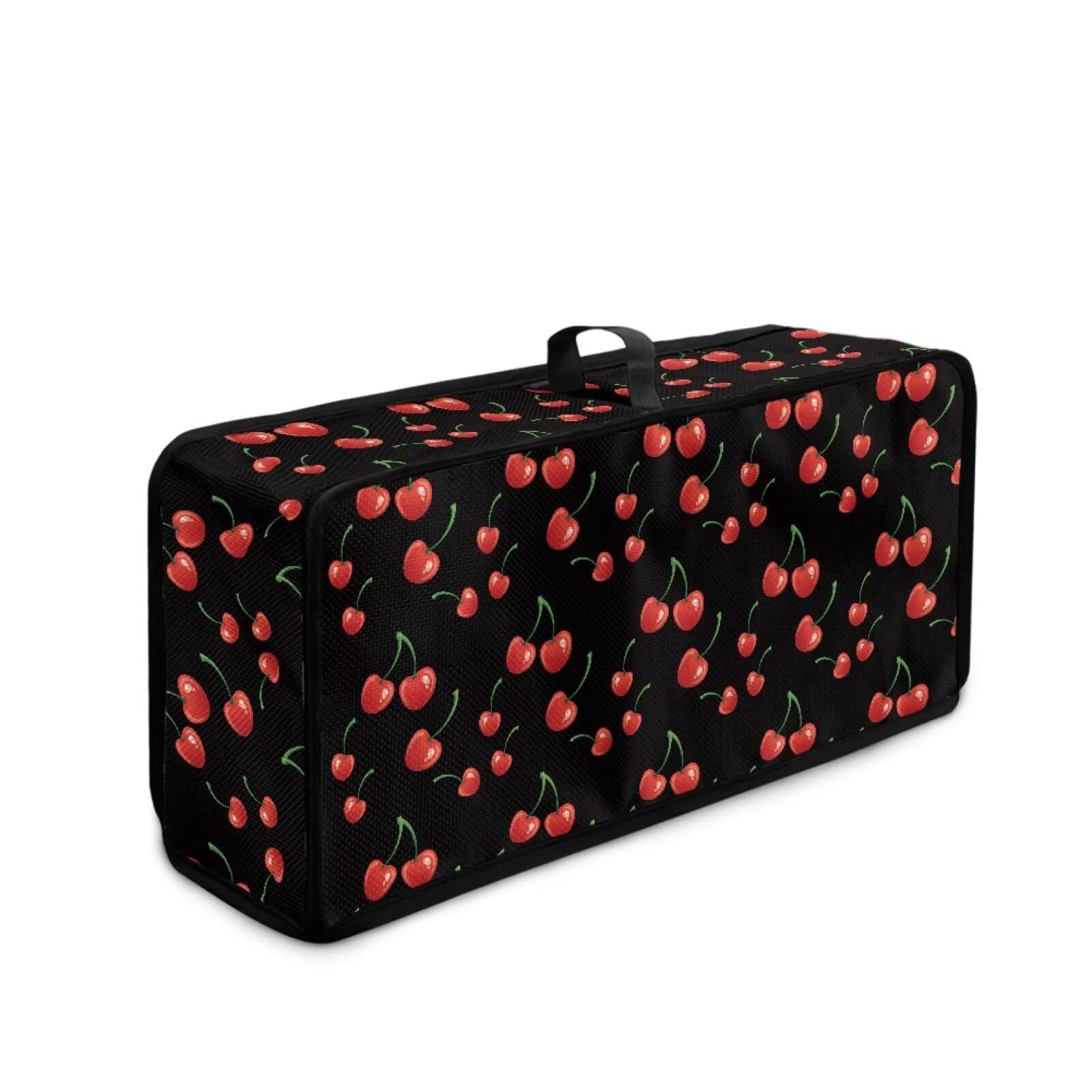 Babrukda Cherry Print Slim Toaster Cover Compatible with 2 Slice Long Slot Toasters Trendy Bread Maker Cover for Most Standard Kitchen Bread Maker Foldable Washable Home Decorations