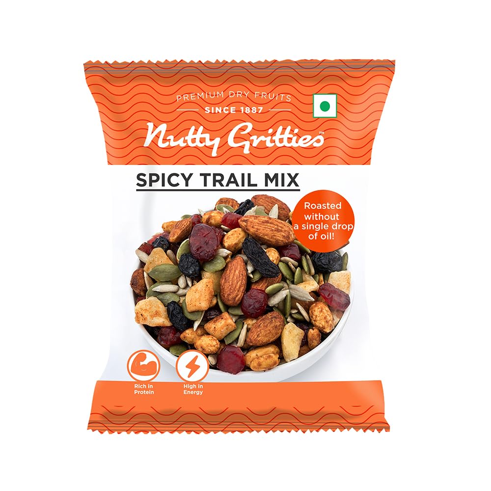 Nutty Gritties Spicy Trail Mix, 24g | Dry Roasted | Non-Fried, Zero Oil | Crunchy & Tasty Snack | On-the-Go Healthy Mix-image-30