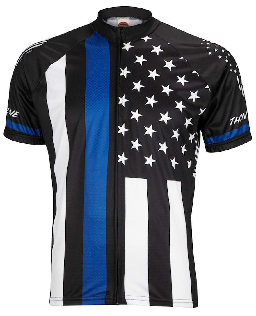 World JerseysThin Blue Line Men's Road Cycling Jersey